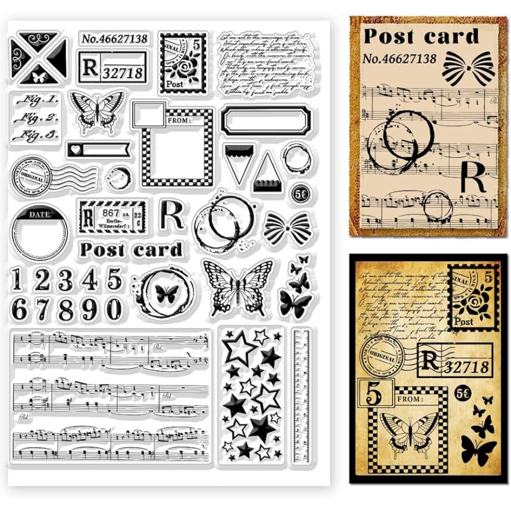 Clear Silicone Stamps For Card Making - Posta temizle pullar çeşitli desenler Vintage