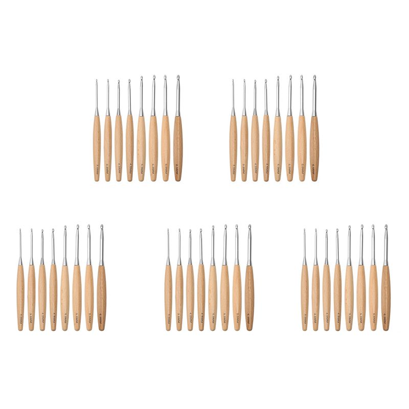 Wooden Crochet Hooks Ergonomic Handle - ABJI-40 Adet Ahşap Tığ Seti, 3,0