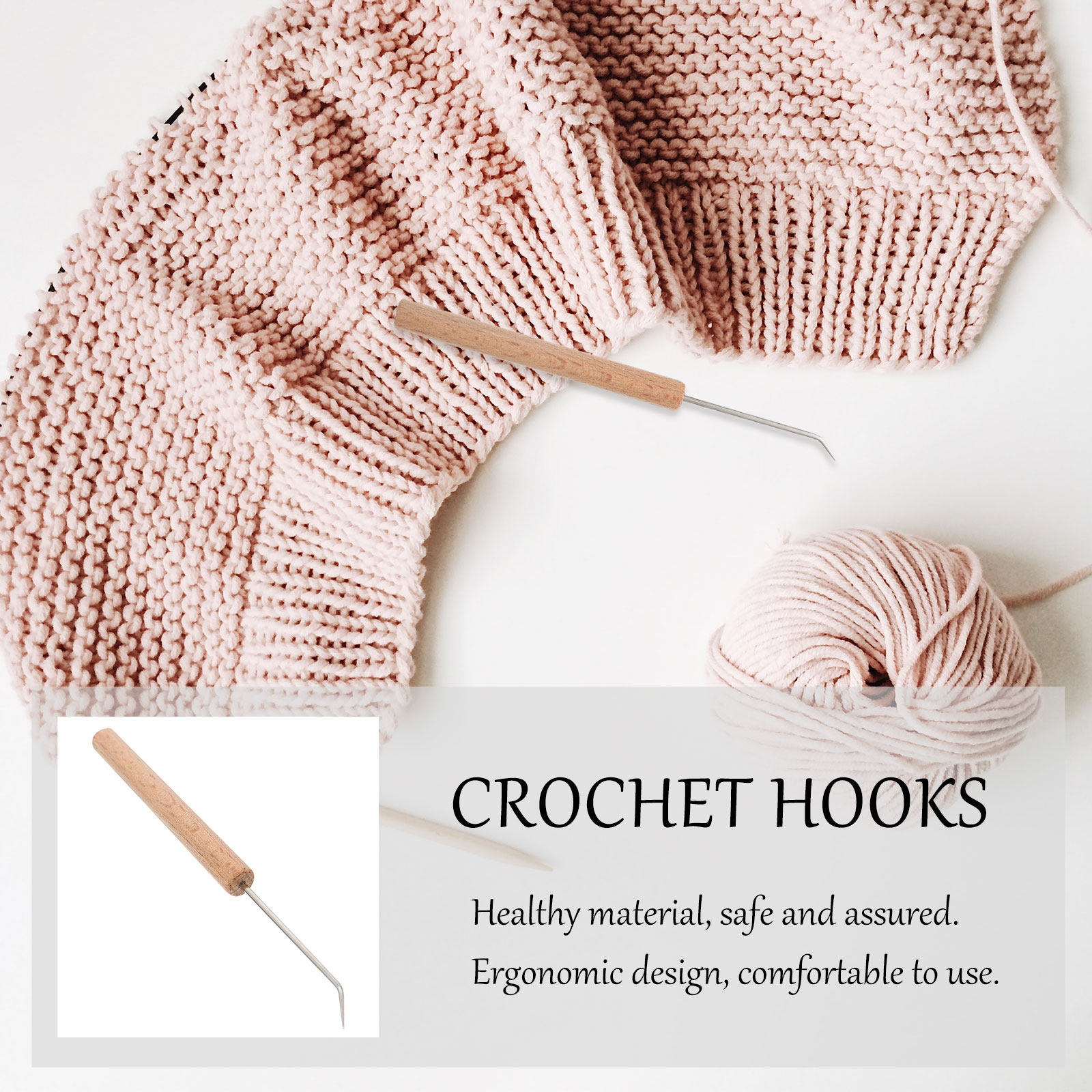 Wooden Crochet Hooks Ergonomic Handle - 1 Adet Tığ, Ahşap Saplı, Ergonomik