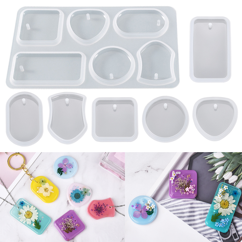 Silicone Epoxy Resin Molds Set - Yapmak Anahtarlık kolye silikon kalıp seti