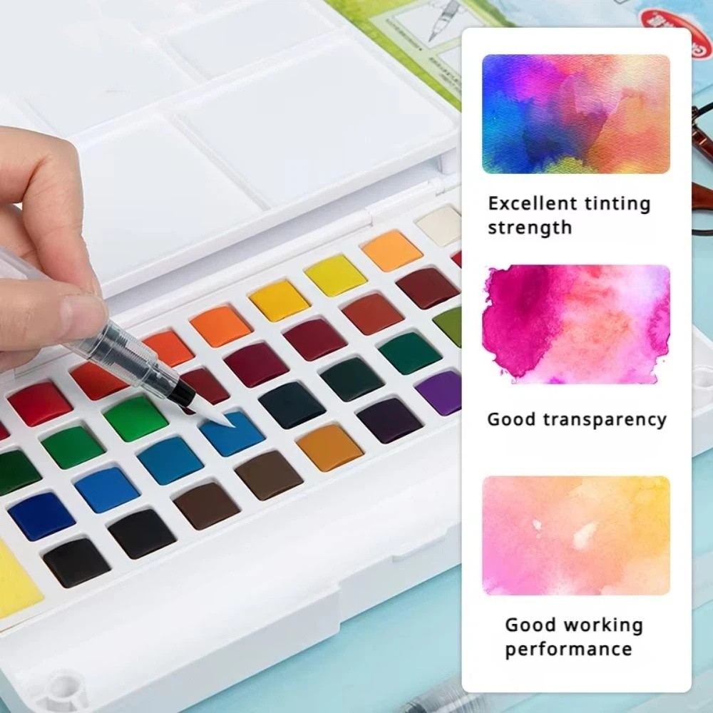 Watercolor Paint Set Solid Pigment - 12/18/24/36 Renk, Katı Sulu Boya Seti,