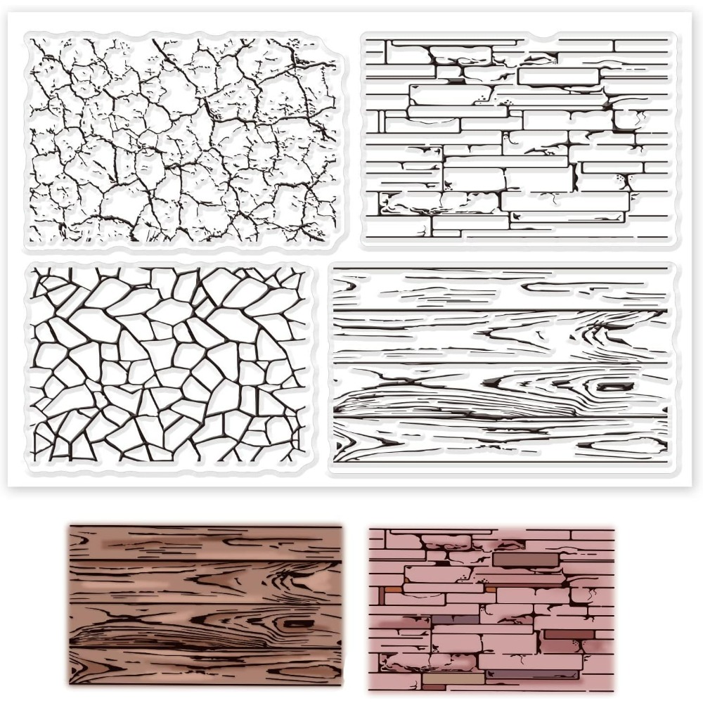 Clear Silicone Stamps For Card Making - Doku Arka Plan Silikon Temizle Pullar