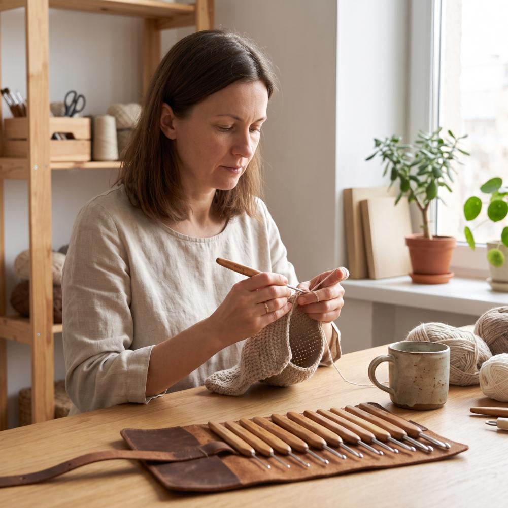 Tığ Seti, Taşınabilir Tığlar,  - Wooden Crochet Hooks Ergonomic Handle incelemesi ve fiyatı