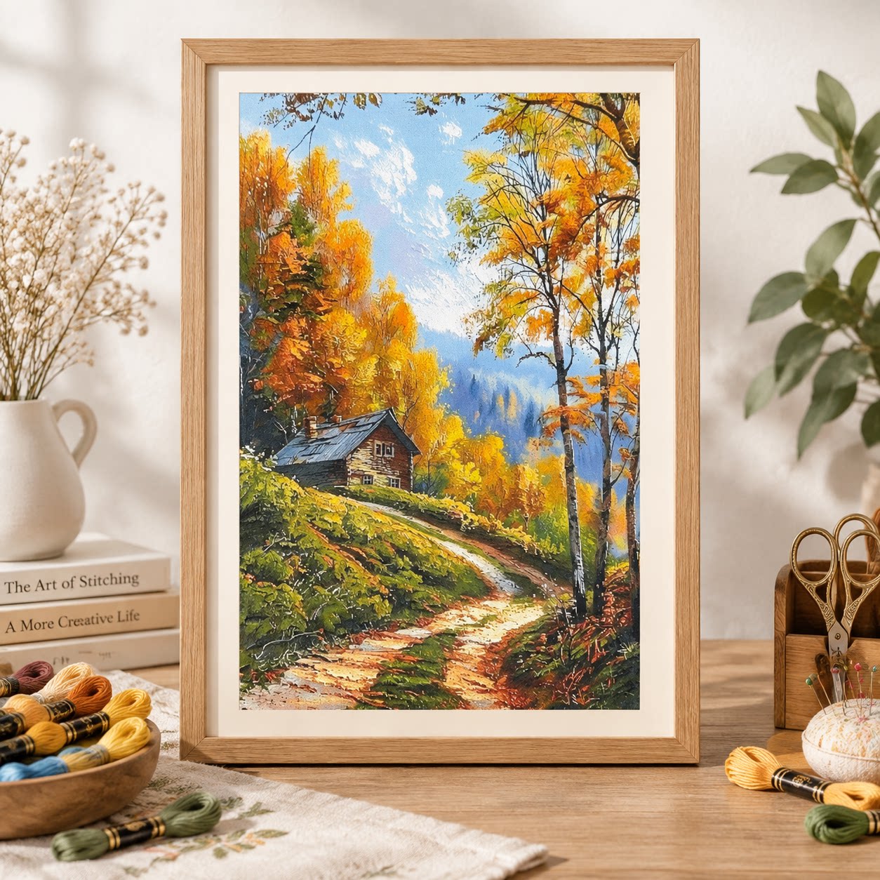 [ZZ9250-Sonbahar Ormanı Kulübe - Cross Stitch Stamped Kits Beginners incelemesi ve fiyatı