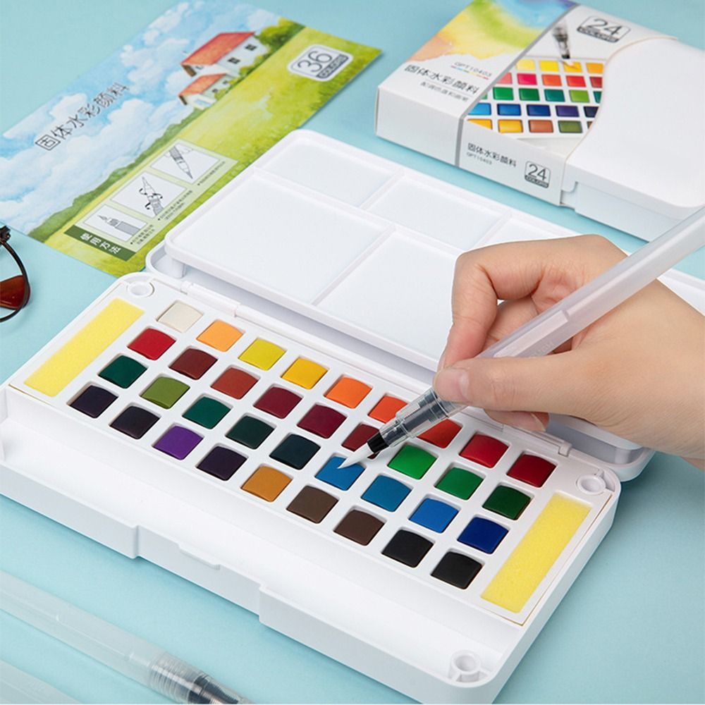 12/18/24/36 Renk, Katı Sulu Bo - Watercolor Paint Set Solid Pigment incelemesi ve fiyatı