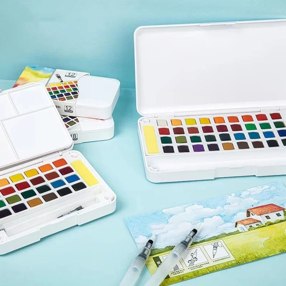 12/18/24/36 Renk, Katı Sulu Bo - Watercolor Paint Set Solid Pigment incelemesi ve fiyatı